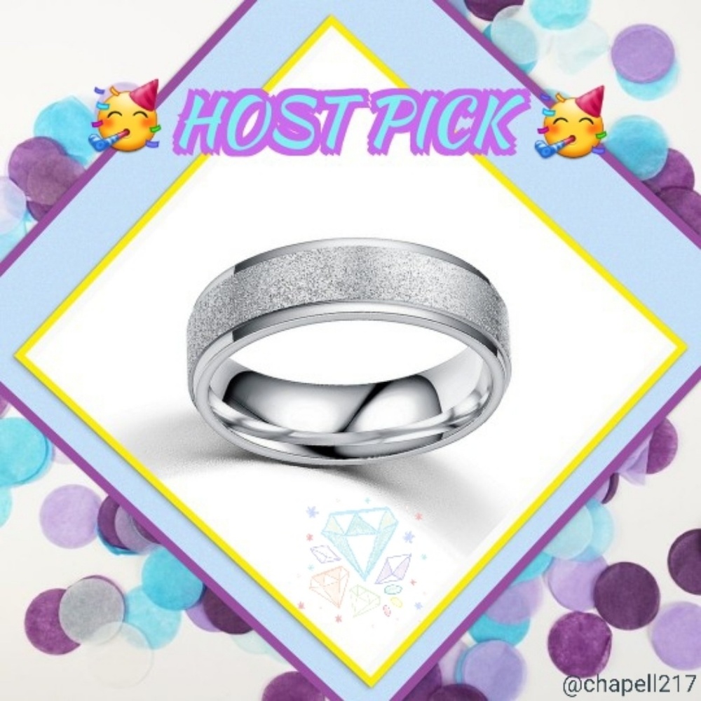 Silver Frosted Stainless Steel Ring